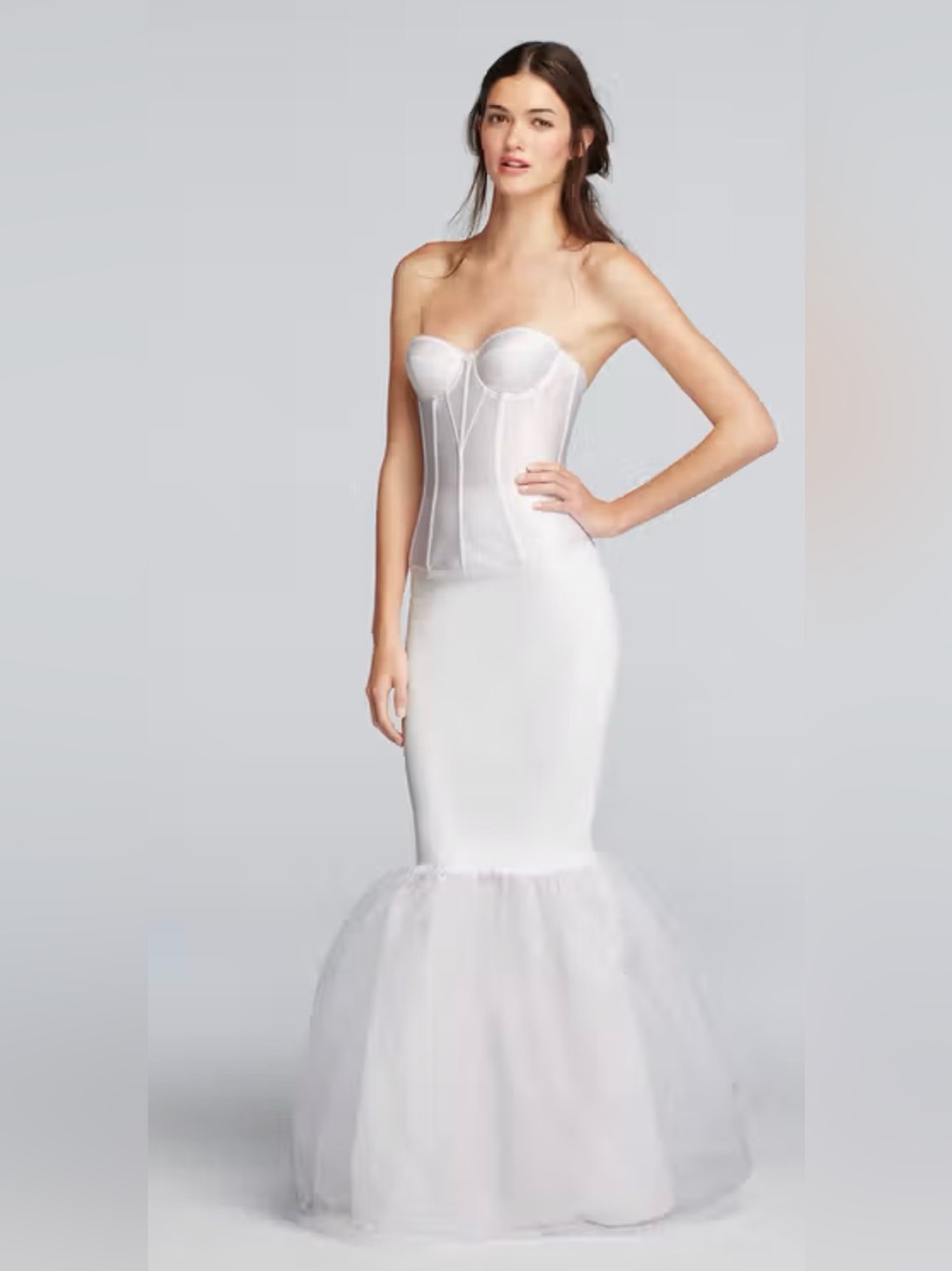 David’s Bridal Trumpet White Slip